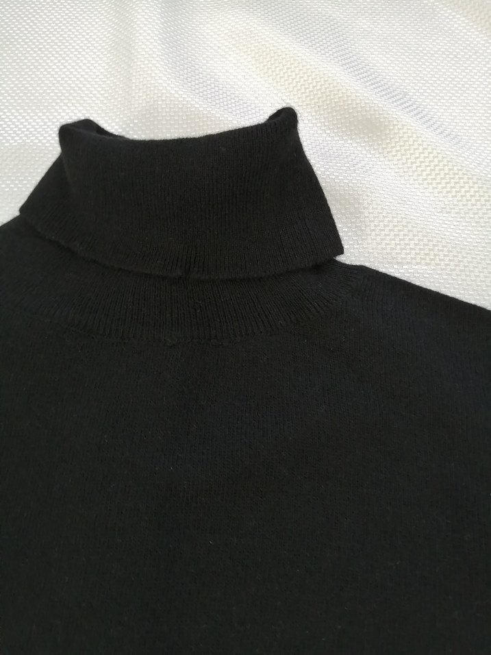 Siyah Erkek Boğazlı  Triko Kazak - Görsel 3
