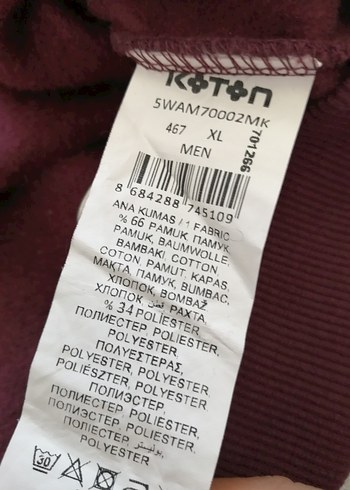 Bordo Yarım Fermuarlı Erkek sweatshirt - Görsel 5