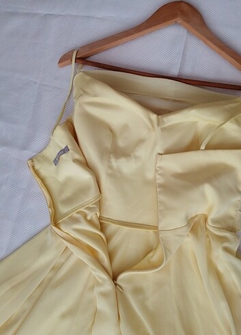 İp askılı degaje yaka şifon abiye elbise - Görsel 7