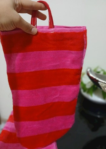 Çizgili Pembe termos Çantası