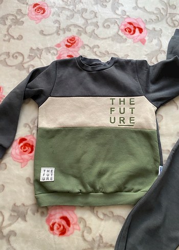 Gri Bebek Erkek Sweatshirt ve Pantolon Takımı - Görsel 4