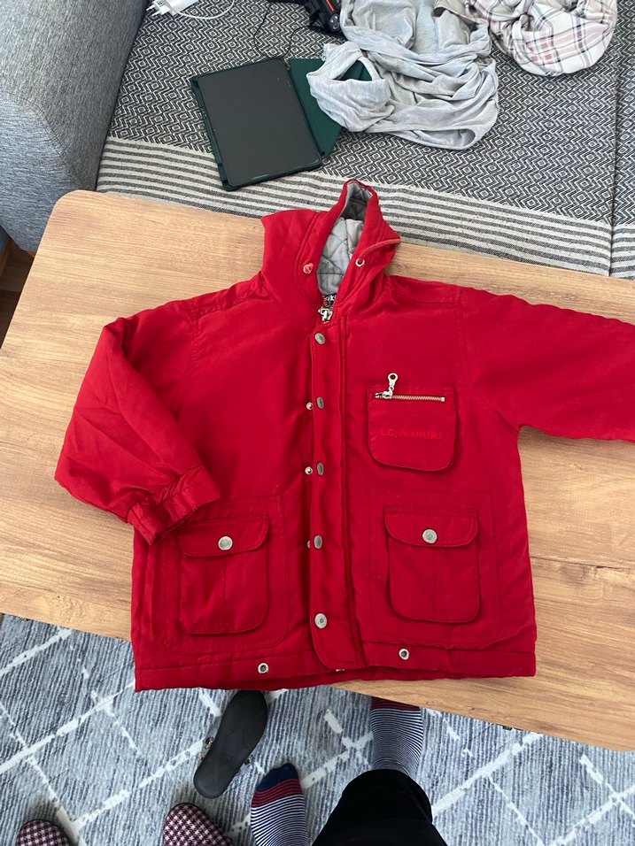 Kırmız Çocuk montu - Görsel 4