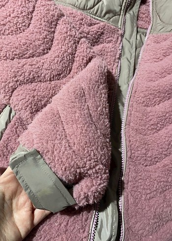 Pembe Peluş Detaylı Kadın Mont - Görsel 2