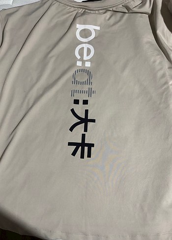 Bej Kadın Kısa Kollu Spor Tişört - Görsel 2