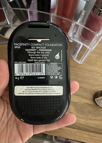 Bej Pudra Kompakt Ayna ve Süngerli - Görsel 3
