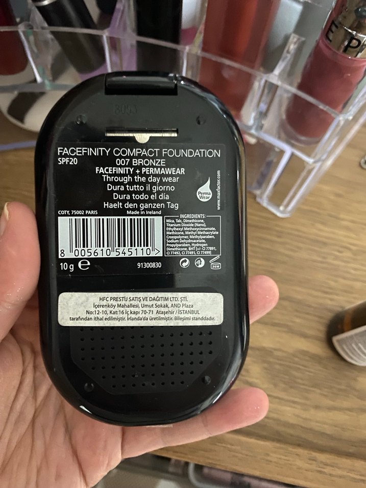 Bej Pudra Kompakt Ayna ve Süngerli - Görsel 3