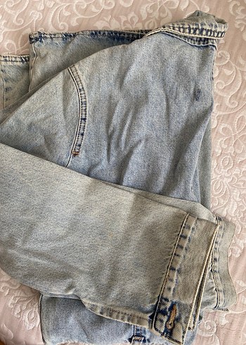 Diğer Düğmeli Gri Denim Mini Elbise