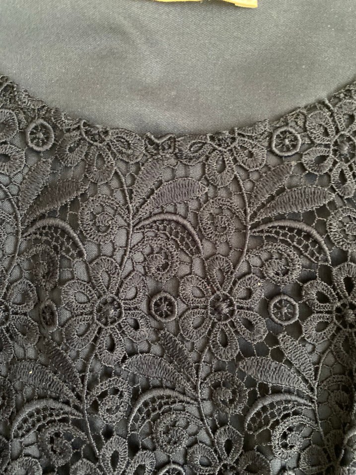 Dantel İşlemeli Lacivert Midi Elbise - Görsel 2