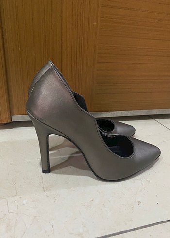 Bambi Gri Stiletto - Görsel 2