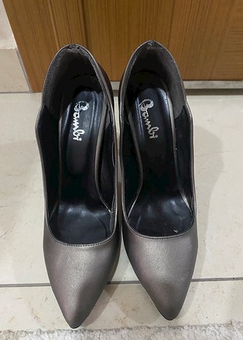 Bambi Gri Stiletto - Görsel 3