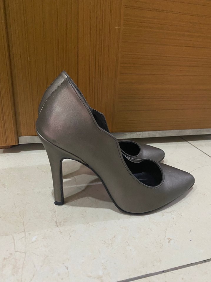 Bambi Gri Stiletto - Görsel 2