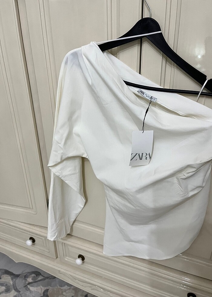 Zara asimetrik drapeli top - Görsel 2