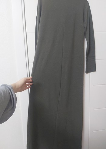 haki tesettür elbise - Görsel 6