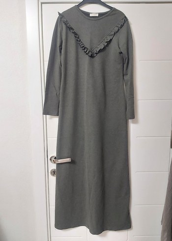 haki tesettür elbise - Görsel 2