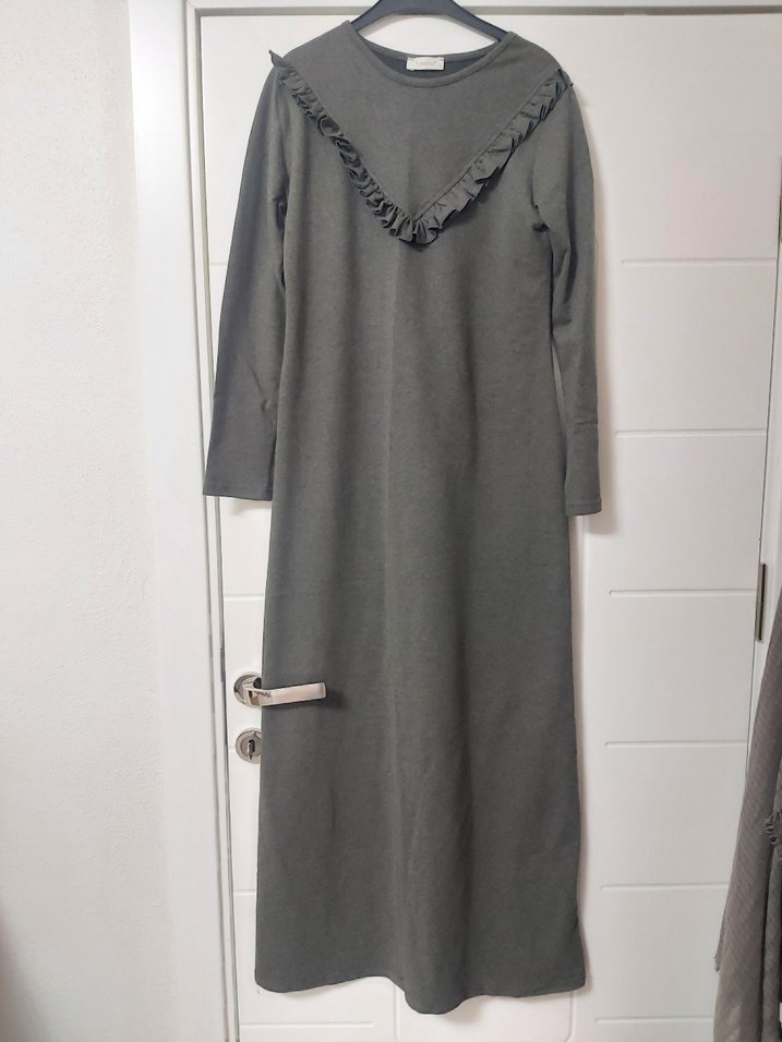 haki tesettür elbise - Görsel 2