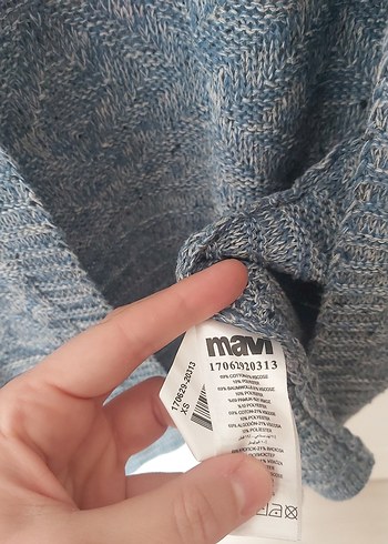 mavi uzun salaş hırka - Görsel 3