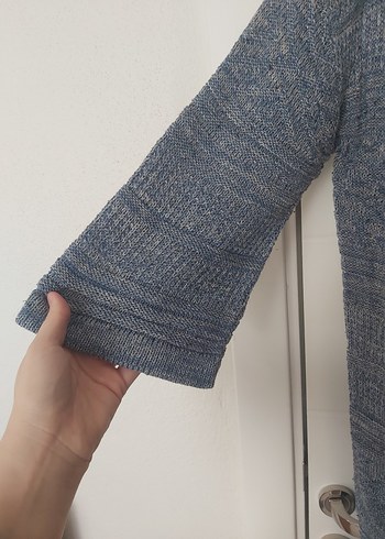 mavi uzun salaş hırka - Görsel 5