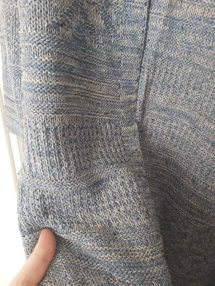 mavi uzun salaş hırka - Görsel 4