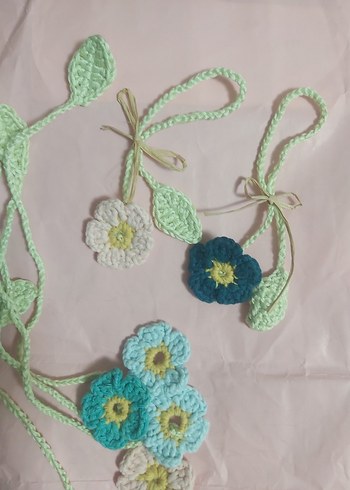 El Örgüsü Bohem Çiçekli Kitap Ayracı - Görsel 3