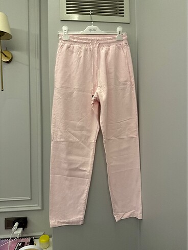 Toz pembe gabardin Pant