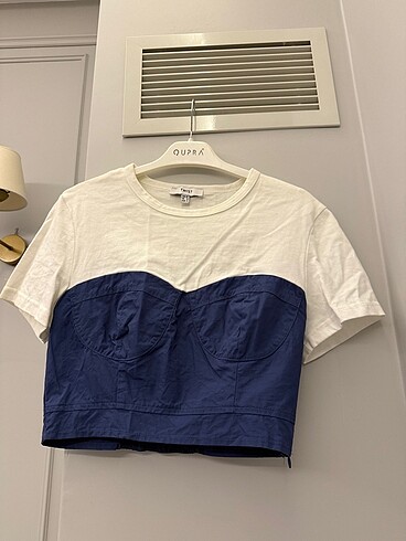 38 Beden beyaz Renk Twist Crop tshirt