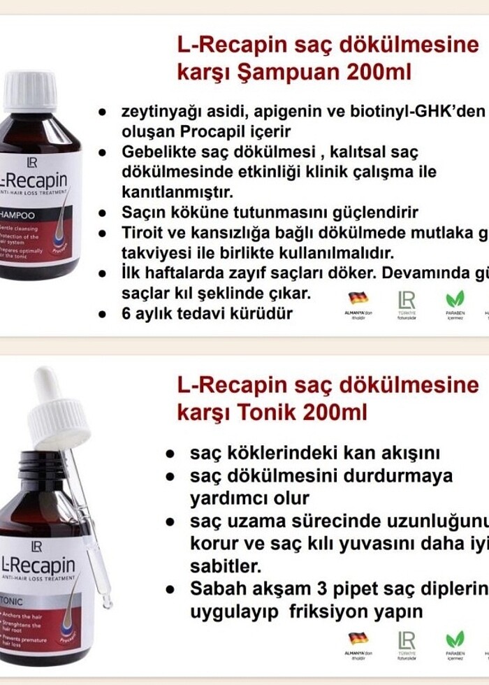 L-RECAPIN ŞAMPUAN VE TONIK SET - Görsel 2