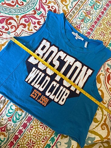 m Beden mavi Renk Koton crop tshirt