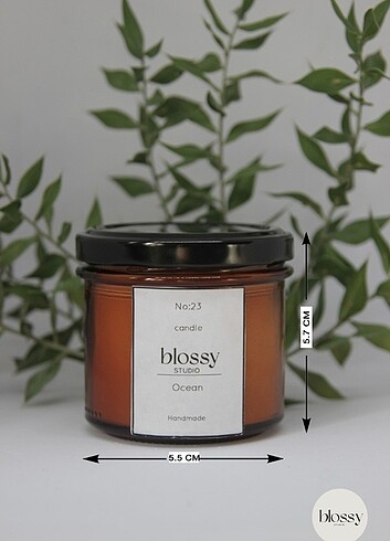 Beden bordo Renk Amber Cam Kavanoz Soya Mum Ocean Kokulu 130ml