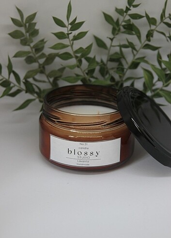 Diğer Amber Cam Kavanoz Soya Mum Lavanta Kokulu 150ml
