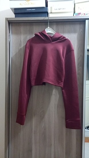 xs Beden bordo Renk Crop 