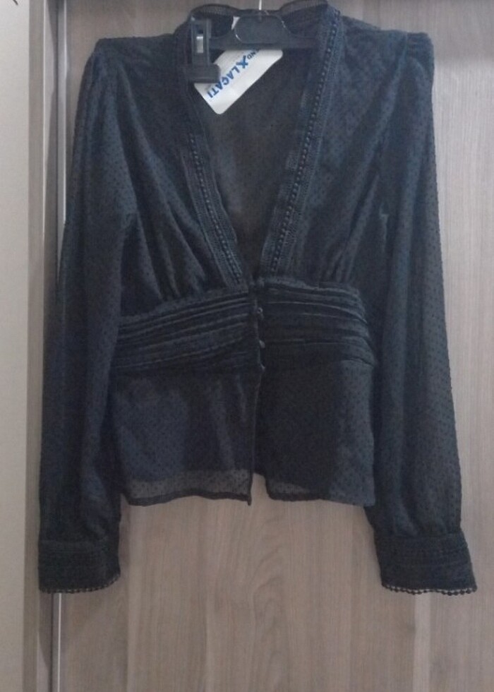 Transparan crop Gömlek  - Görsel 4