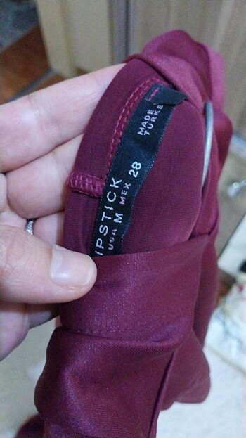 m Beden bordo Renk Dalgic kumaş crop