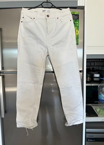 Beyaz Kadın Denim Jean Pantolon