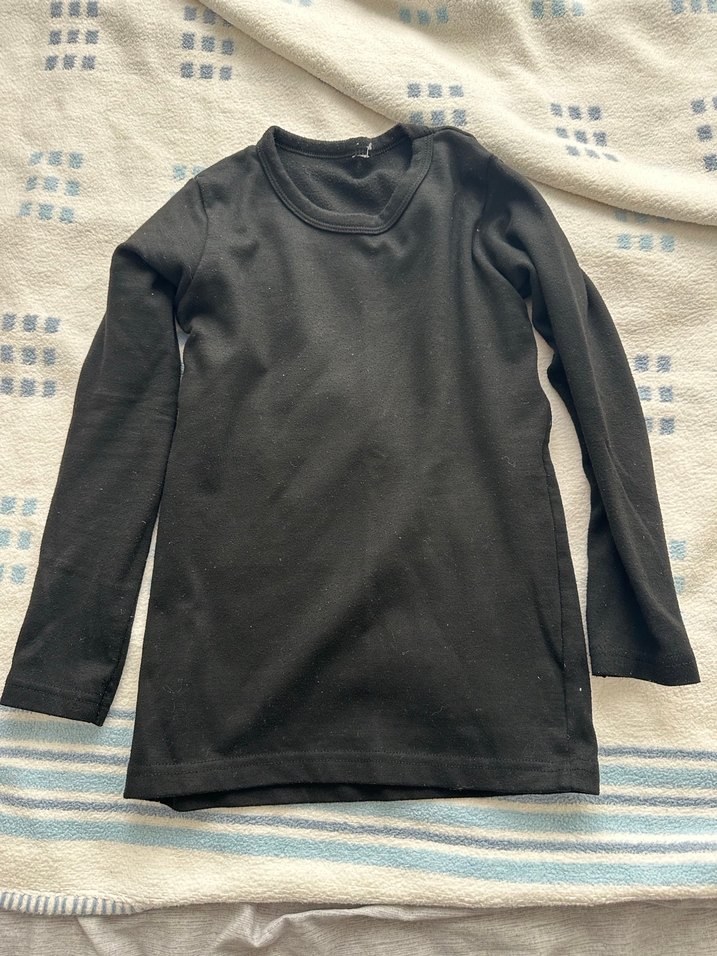 Siyah Çocuk Uzun Kollu İçlik kazak - Görsel 3