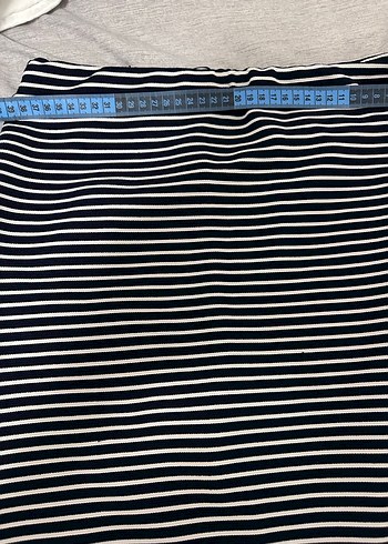 Çizgili Pilili Midi Hamile Eteği - Görsel 3