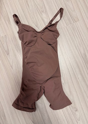 Bej Kadın Midi Şort Tulum - Görsel 7