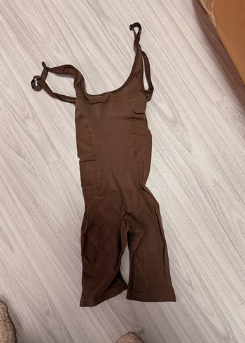 Bej Kadın Midi Şort Tulum - Görsel 5