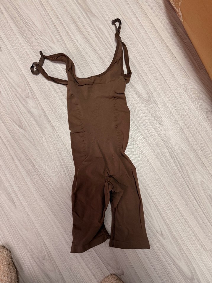 Bej Kadın Midi Şort Tulum - Görsel 5