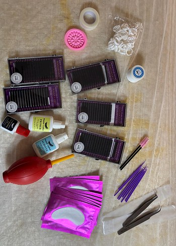 Mor Kirpik Takma Seti ve Aksesuarları - Görsel 5