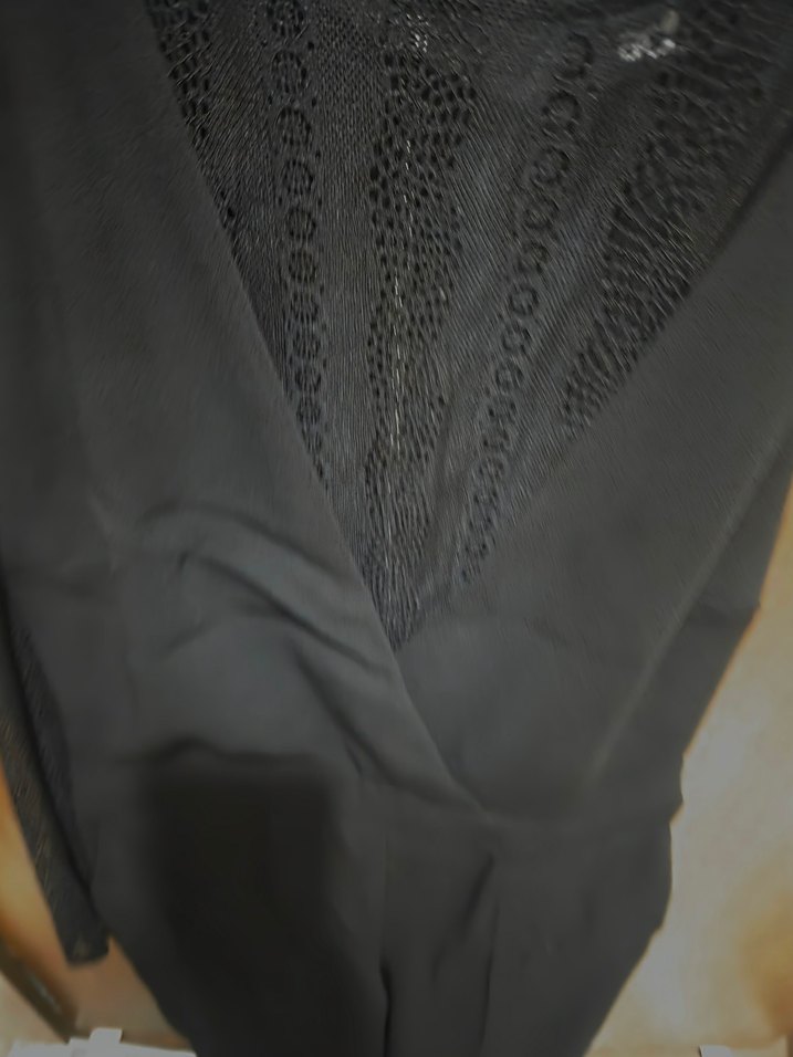 Kadın Siyah Dantel Detaylı Uzun Tulum - Görsel 5