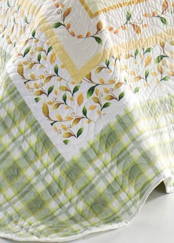 Nakışlı Pastel Yeşil Yatak Örtüsü - Görsel 2