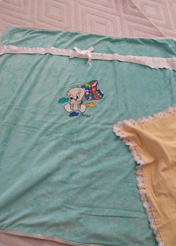 Turkuaz Nakışlı Çocuk Battaniyesi - Görsel 4