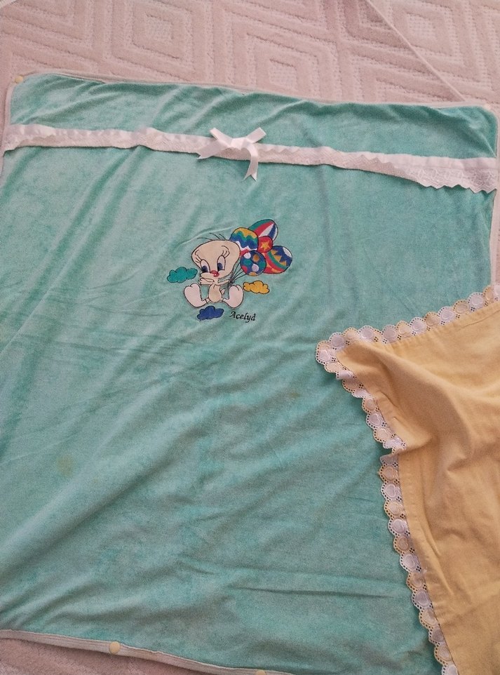 Turkuaz Nakışlı Çocuk Battaniyesi - Görsel 4