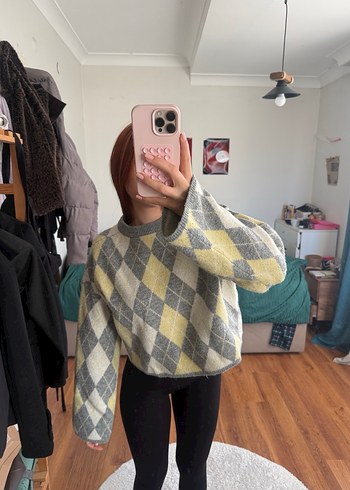 Baklava desenli kazak - Görsel 5