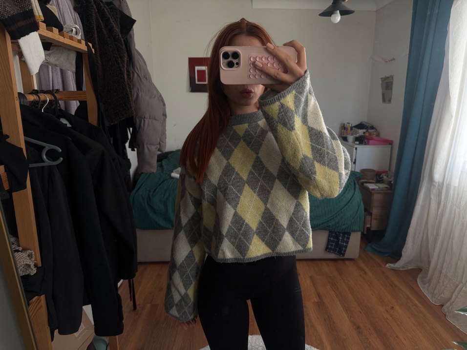 Baklava desenli kazak - Görsel 3