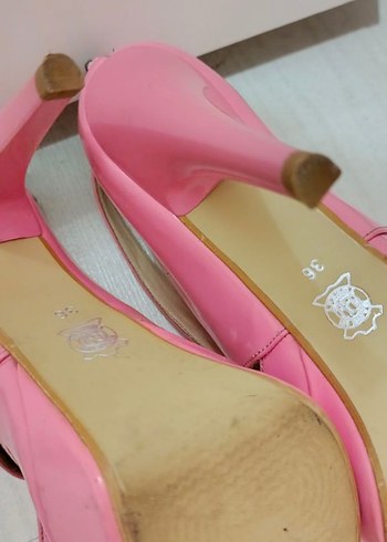 Pembe Rugan Platformlu Stiletto Topuklu Ayakkabı - Görsel 7