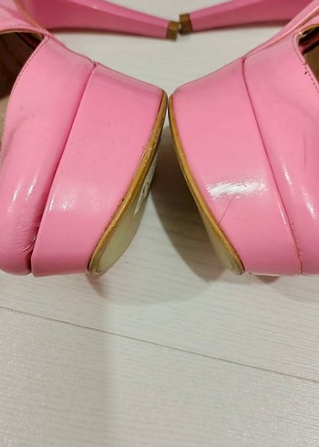 Pembe Rugan Platformlu Stiletto Topuklu Ayakkabı - Görsel 6