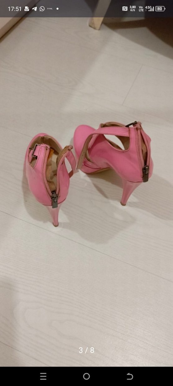 Pembe Rugan Platformlu Stiletto Topuklu Ayakkabı - Görsel 3