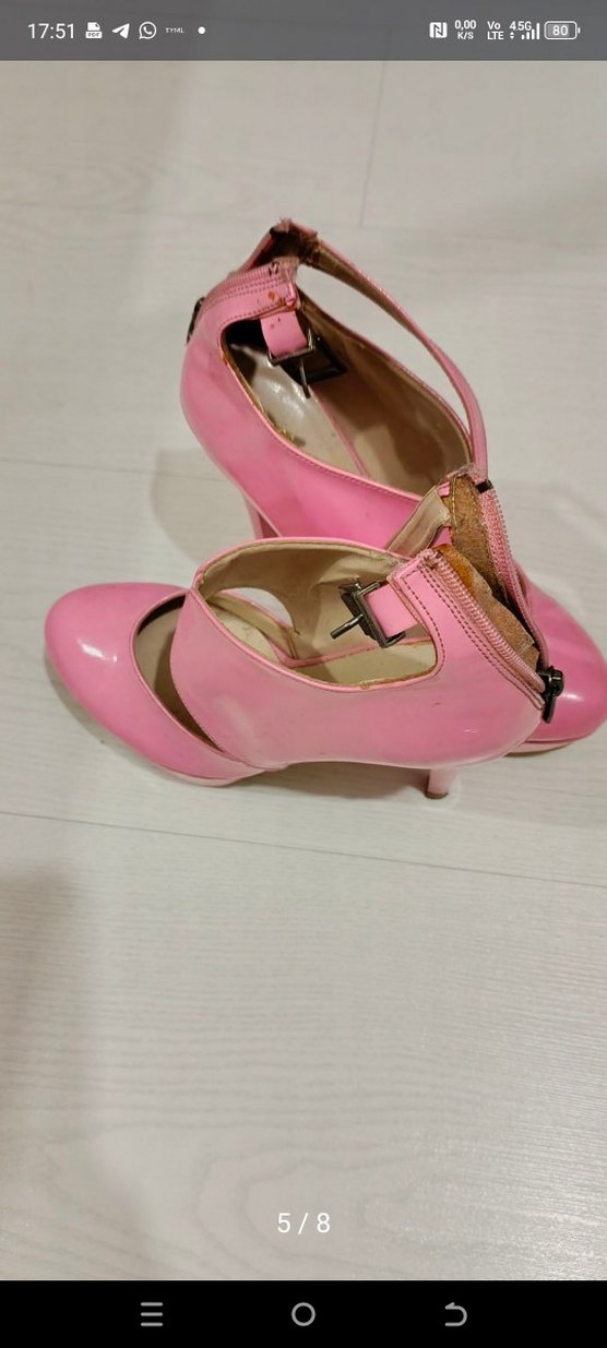 Pembe Rugan Platformlu Stiletto Topuklu Ayakkabı - Görsel 5