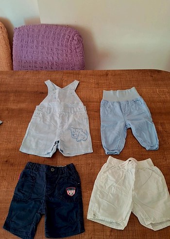 Erkek Çocuk Kot Tulum ve Şort Seti